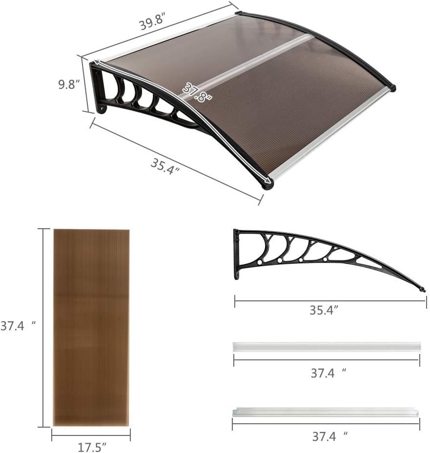40x40 Polycarbonate Window Awning Door Canopy B9849