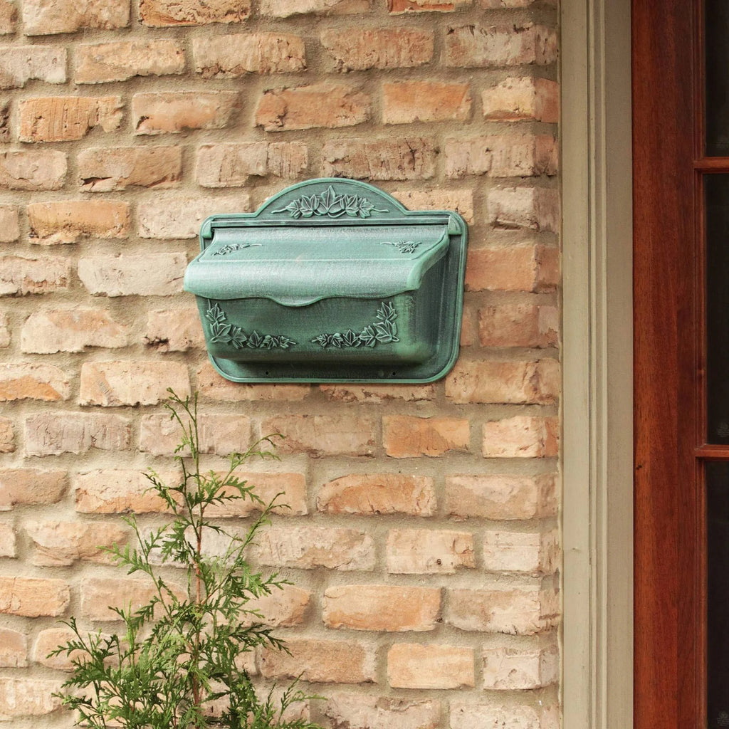 Cast Aluminum Verde Green Wall-Mount Mailbox E623