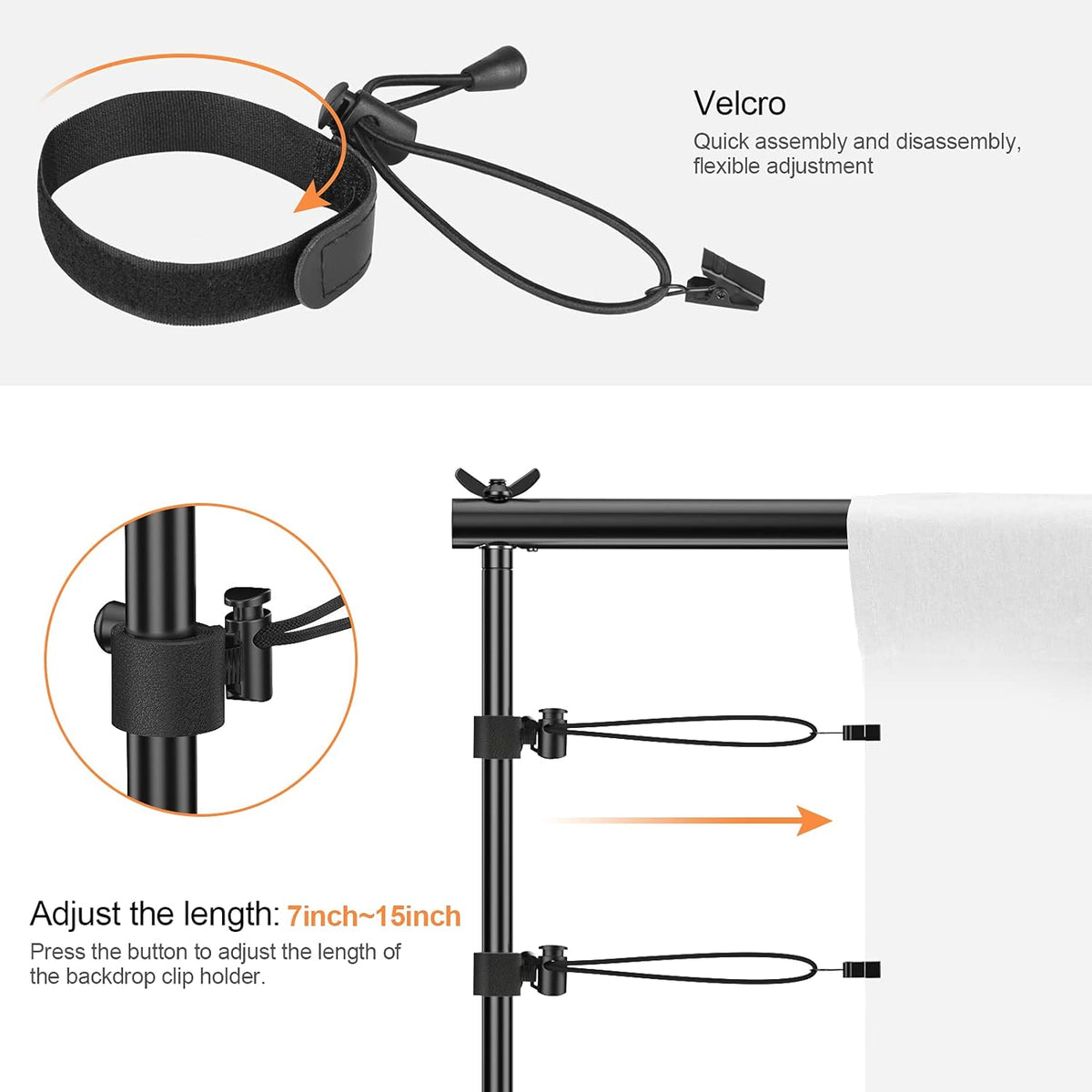 Heavy Duty Adjustable Backdrop Stand with Carry Bag Y229275