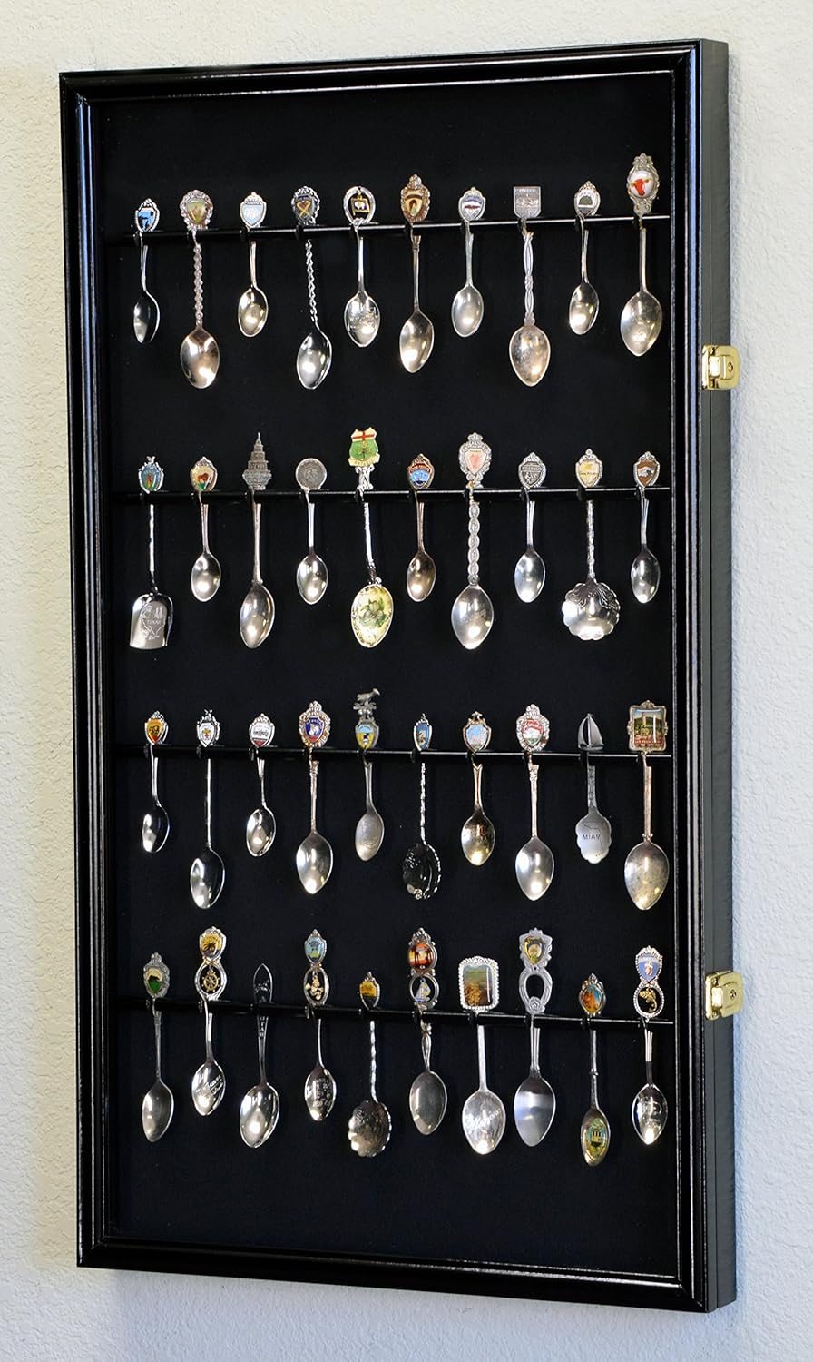 Oak Wall Mount Spoon Display Case Cabinet S294553