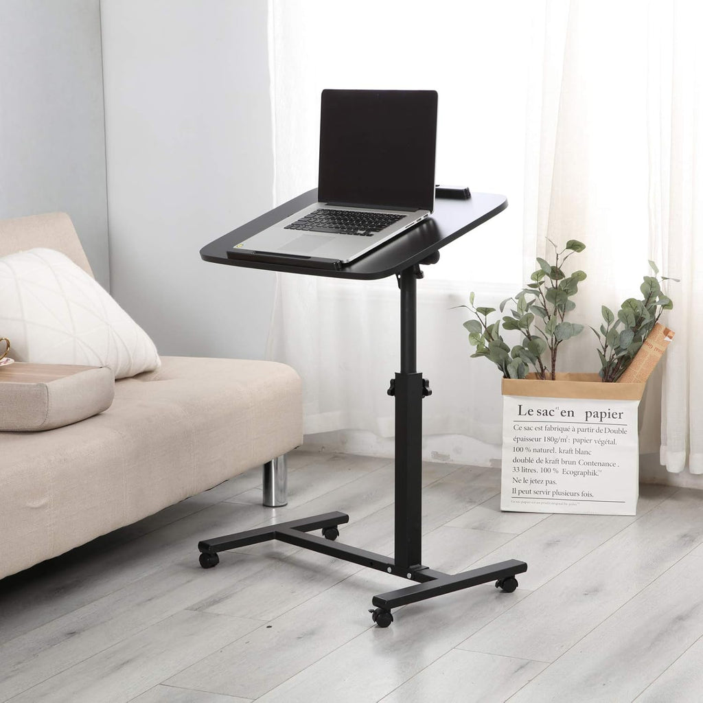 Adjustable Overbed Bedside Table with Wheels S49580