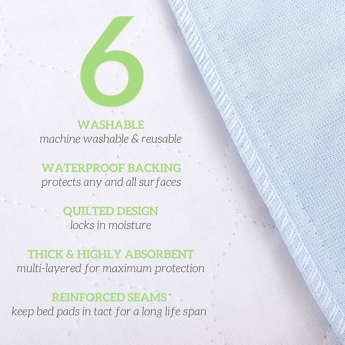 Washable Underpads 6 Pack 30 x 34 O1346