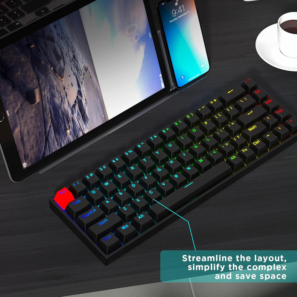 Portable 60% RGB Backlit Mechanical Gaming Keyboard P2635