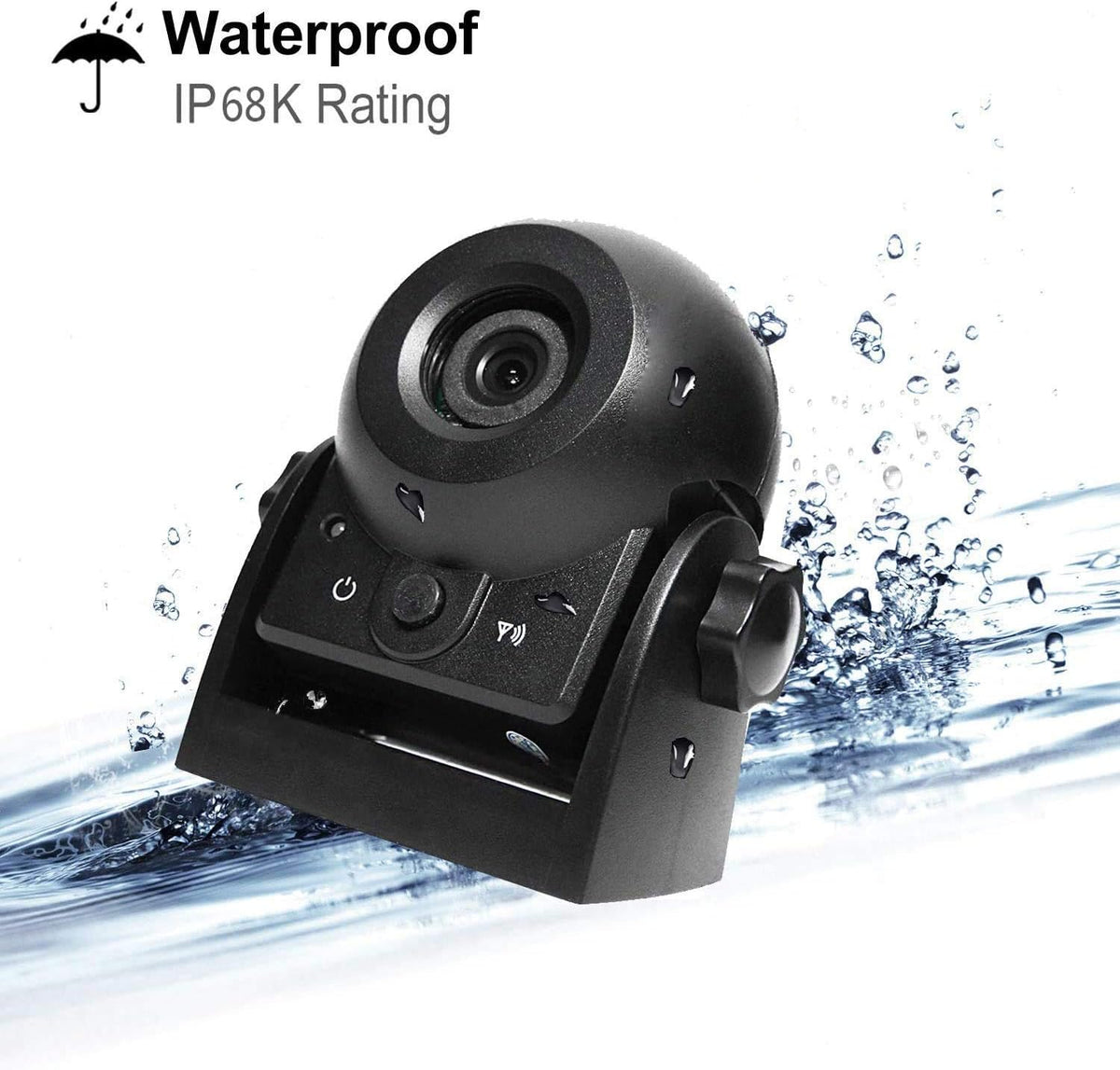 Wireless Backup Dash Cam IP68 Waterproof IR Night Vision Wide Angle Magnetic Rear View Camera F414