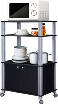 Rolling Kitchen Baker's Rack Microwave Oven Stand Utility Cart Black K22077
