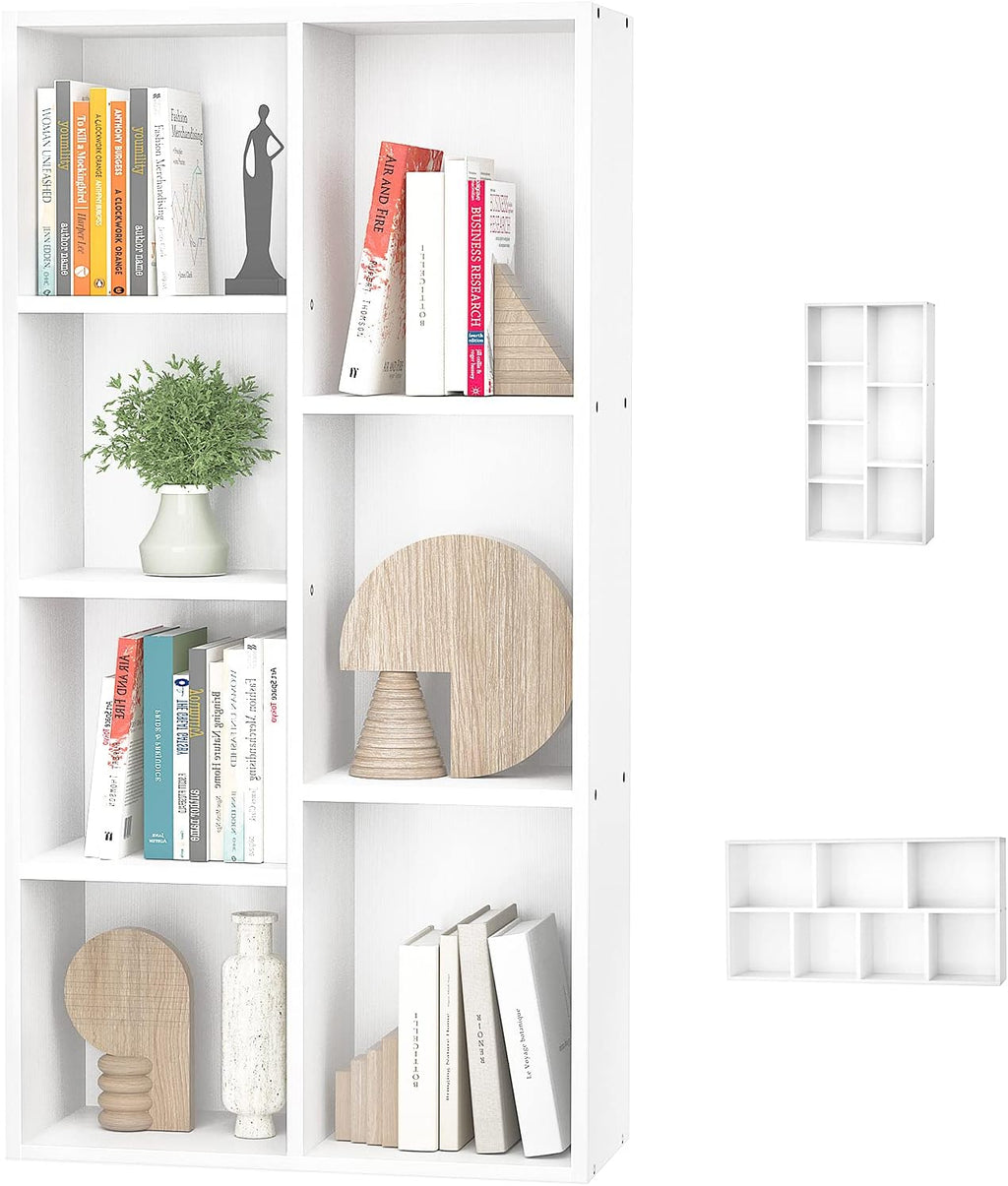 White 7-Cube Bookcase Storage Shelves O12246