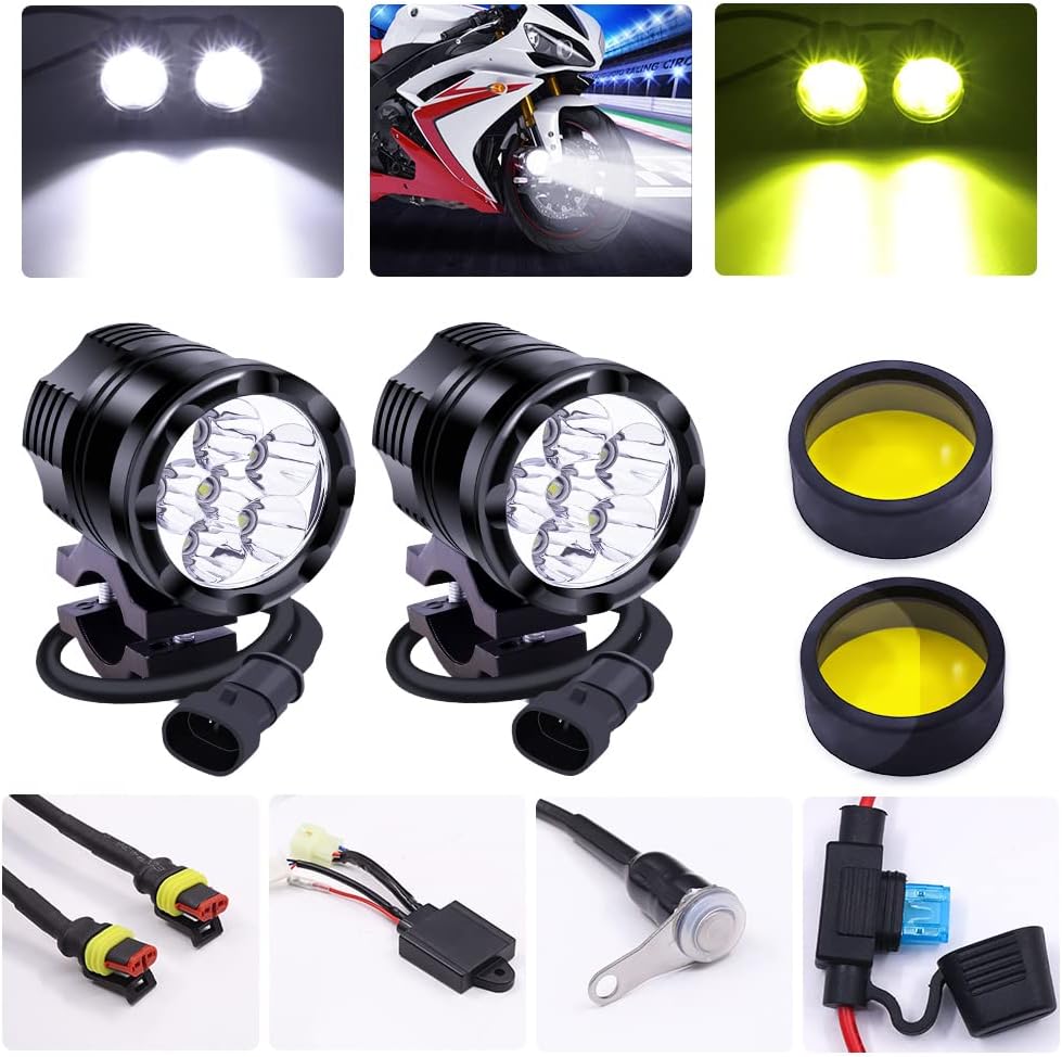 White/Yellow/Strobe 60W LED Motorcycle Spotlight K179
