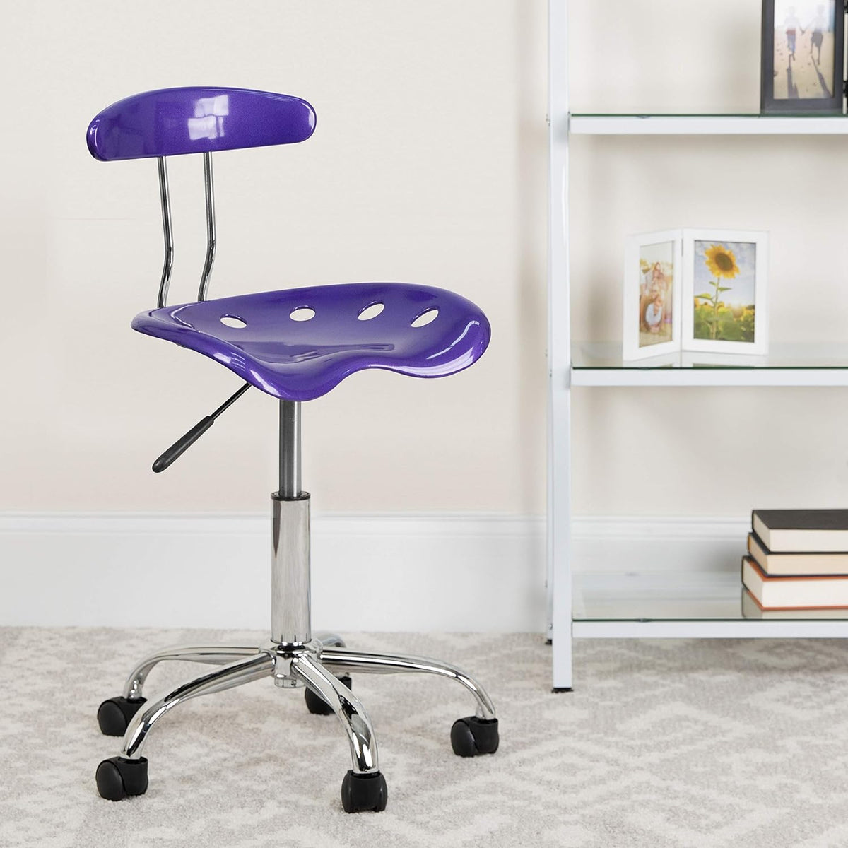 Adjustable Swivel Chair Bright Blue R5829