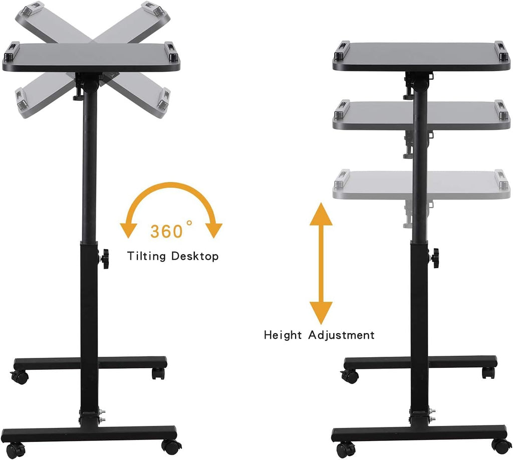 Adjustable Overbed Bedside Table with Wheels S49580
