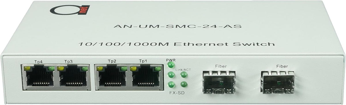 2 x Open SFP Slot + 4 x UTP Cat5e/Cat6 Gigabit Ethernet Fiber Media Converter I127