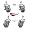 Caster Set 4 with Gray Wheels and 12mm Stems L775