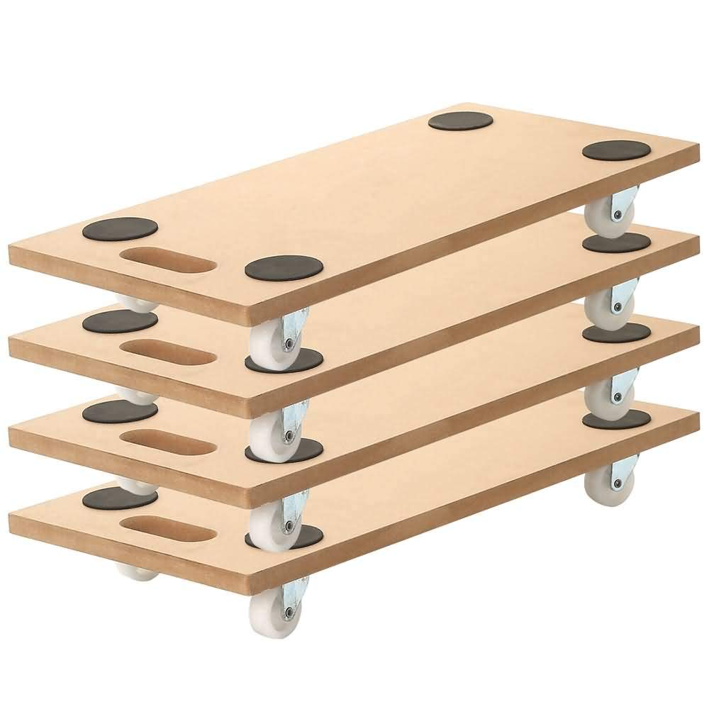 4 Pack 23 X 12 Rectangle Wood Platform Dolly 400-LB Load Rating R877260