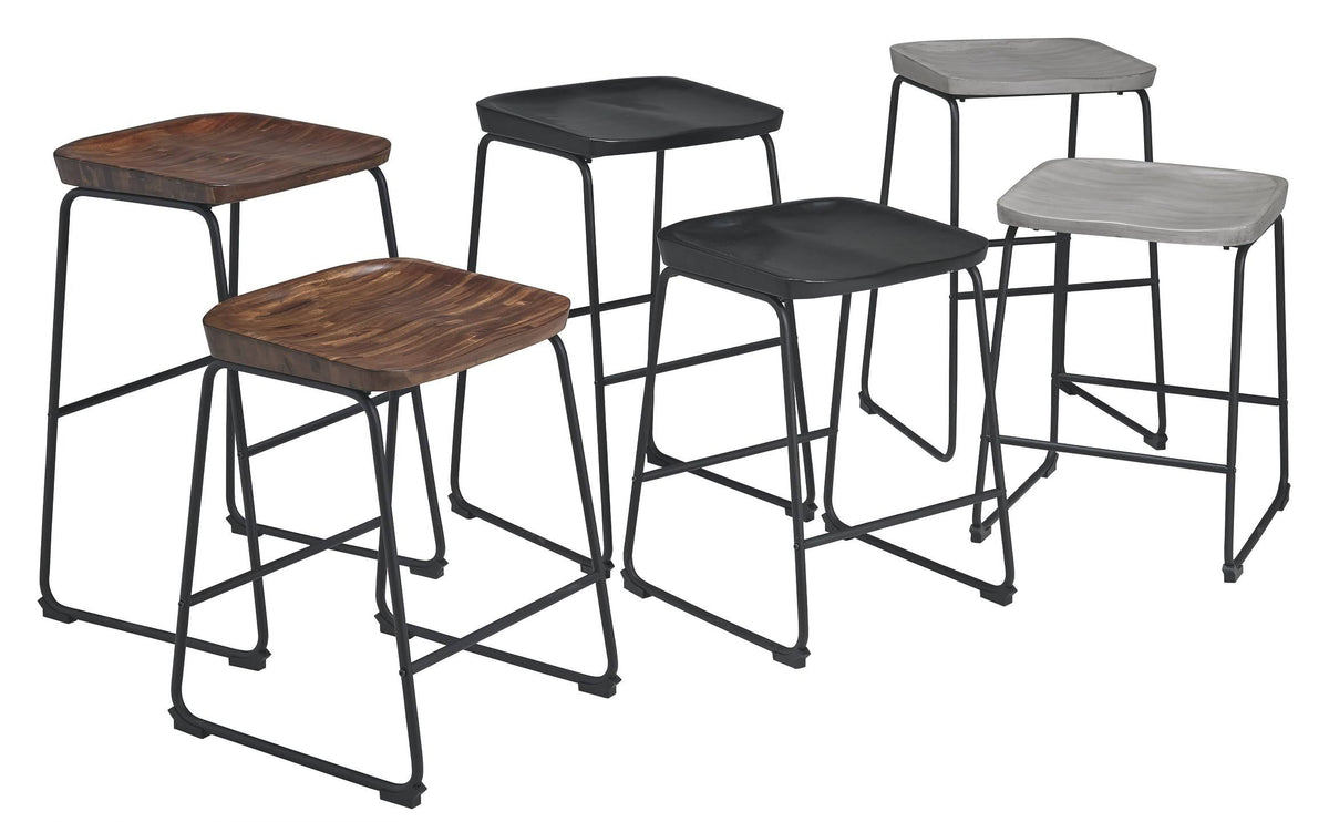Tall Barstool Set of 2 Gray/Black F8242
