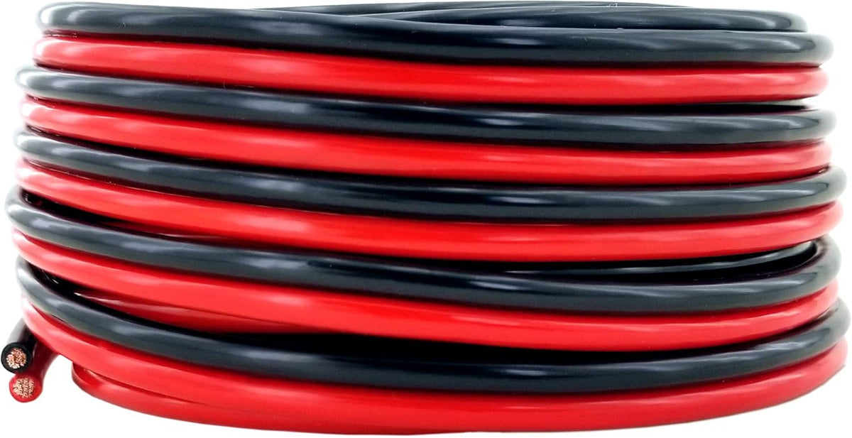 10 AWG 50 Feet Stranded Oxygen Free Copper Red/Black Bonded Zip Cord Cable X951005
