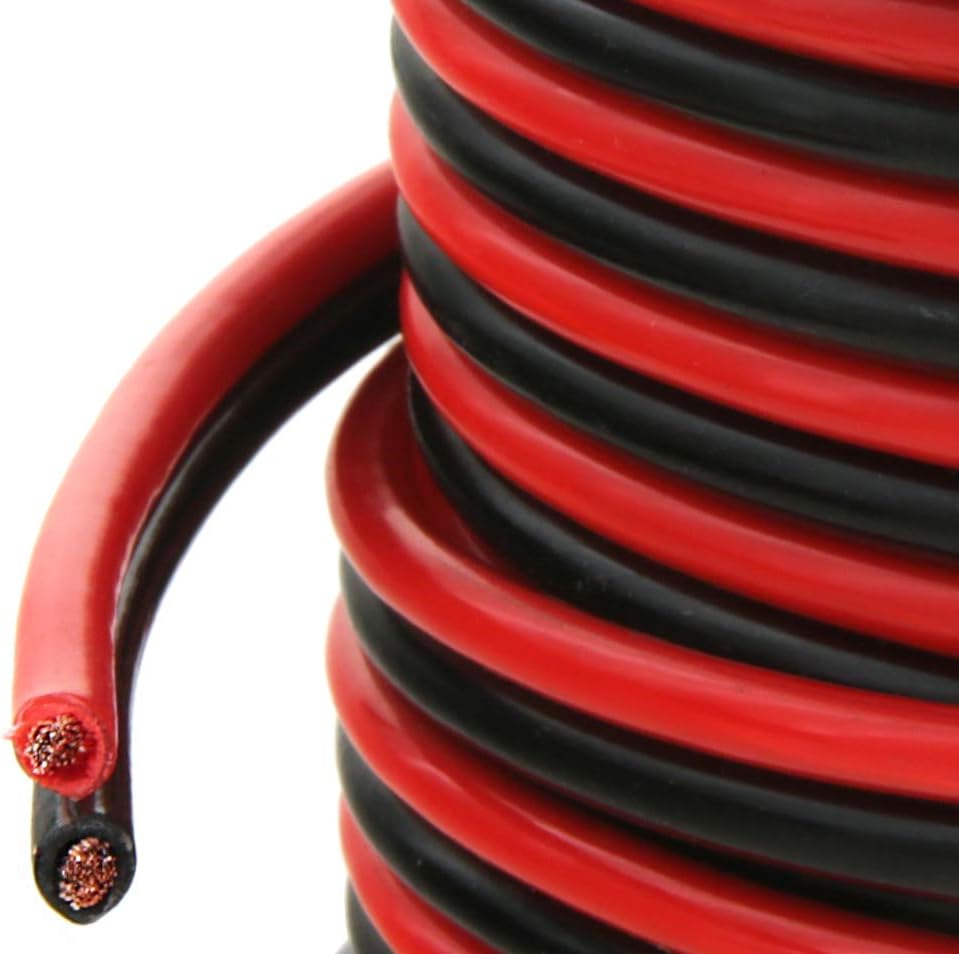 10 AWG 50 Feet Stranded Oxygen Free Copper Red/Black Bonded Zip Cord Cable X951005