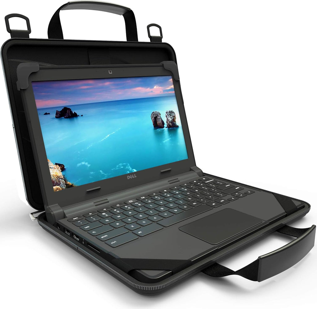 13-14 inch Chromebook Case with Carrying Handle Shoulder Strap Black R650797