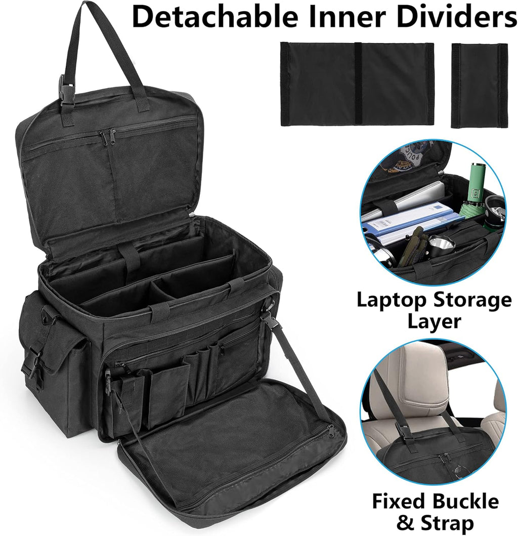 Black Car Front Seat Organizer with Padded Laptop Layer Y674498