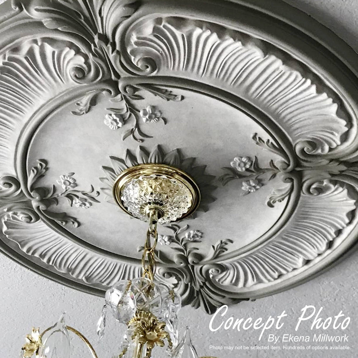 Hand-Painted Brushed Mahogany Ceiling Medallion P590