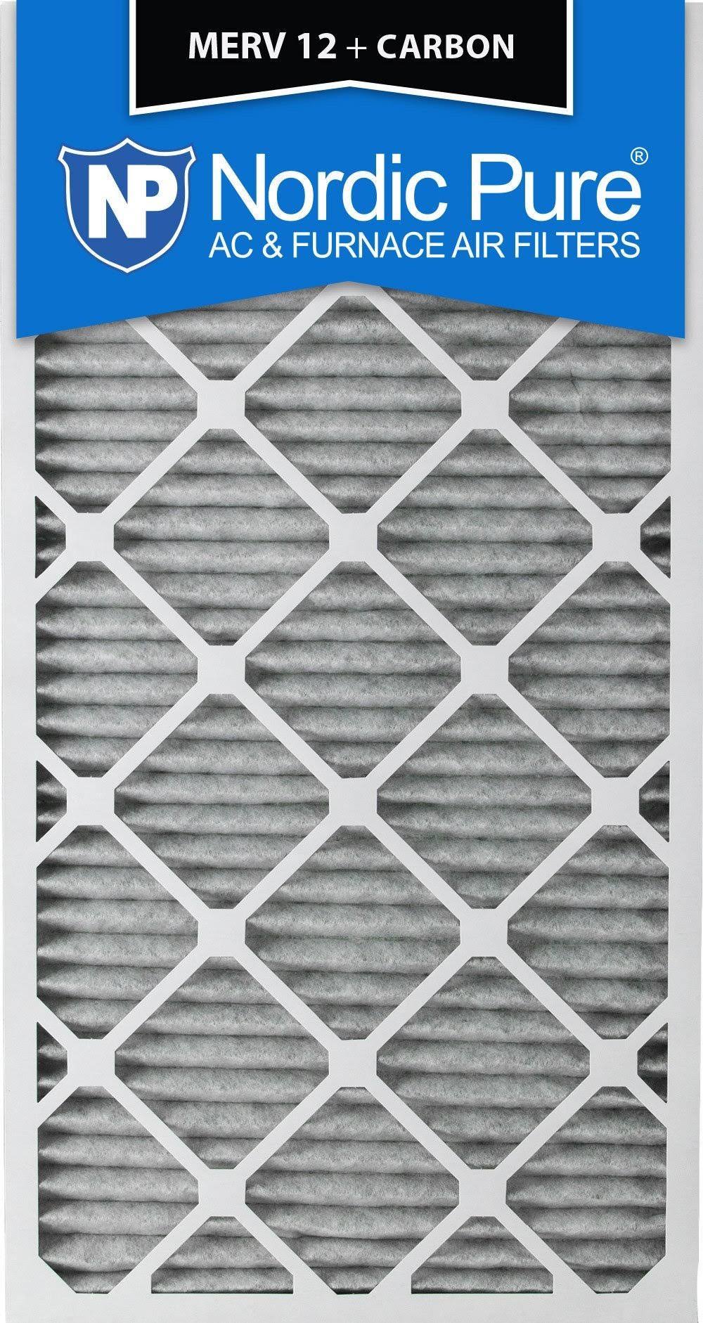 Pleated MERV 12 Carbon AC Furnace Air Filters Qty 3 C3725