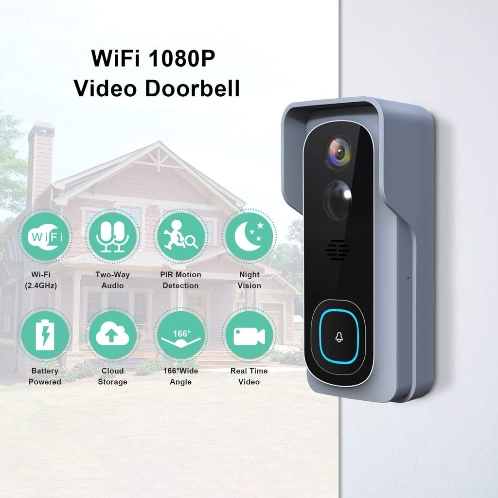 1080P HD Wireless Video Doorbell Camera with Chime I8890