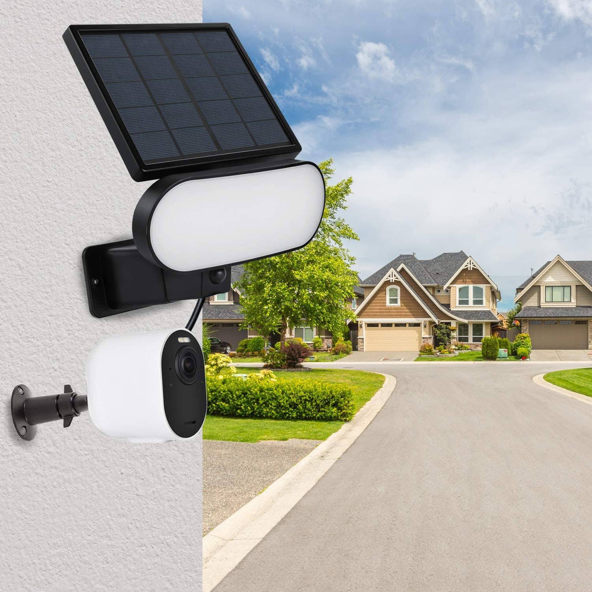 Black Solar Panel Charger and Security Light A63460
