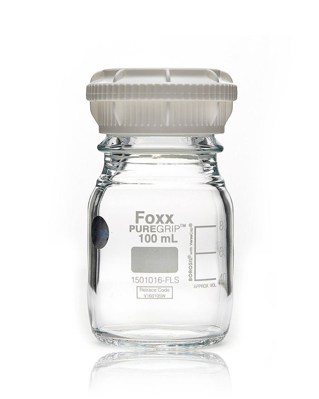 100 mL Graduated Reagent Bottles with GL45 Screw Cap and Pouring Ring L18821