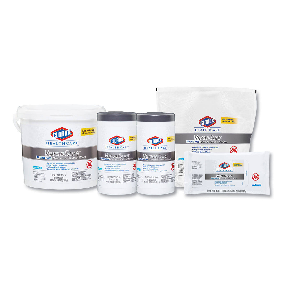 White 1-Ply Disinfectant Wipes X4247