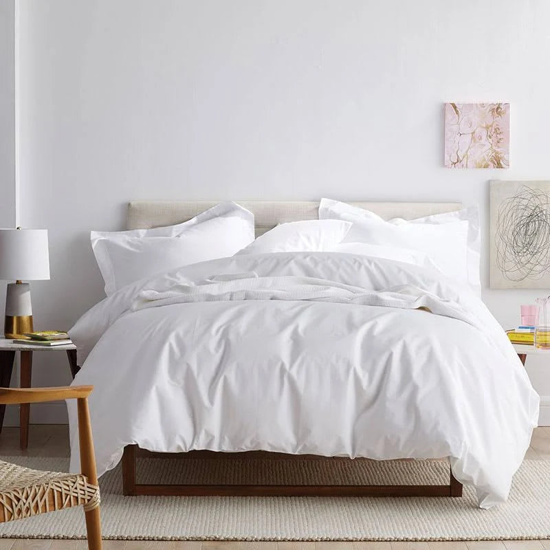 Ivory Cotton Percale Oversized Queen Flat Sheet V27117