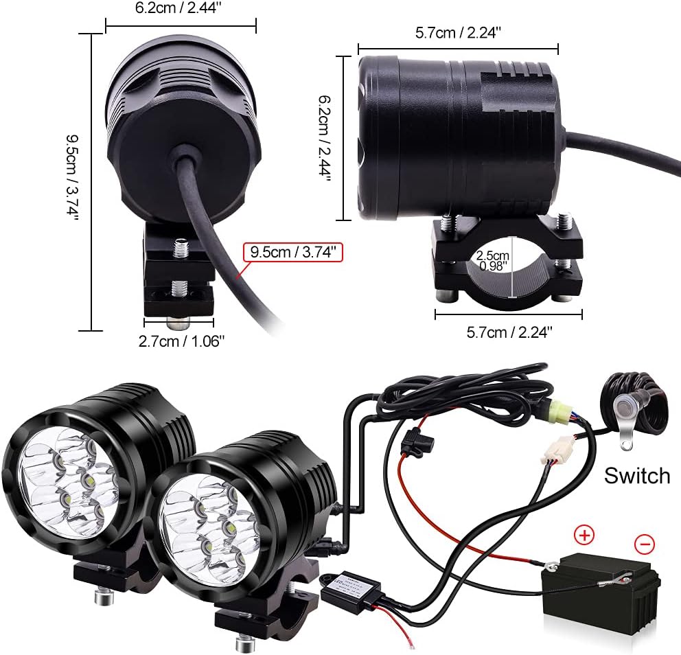 White/Yellow/Strobe 60W LED Motorcycle Spotlight K179