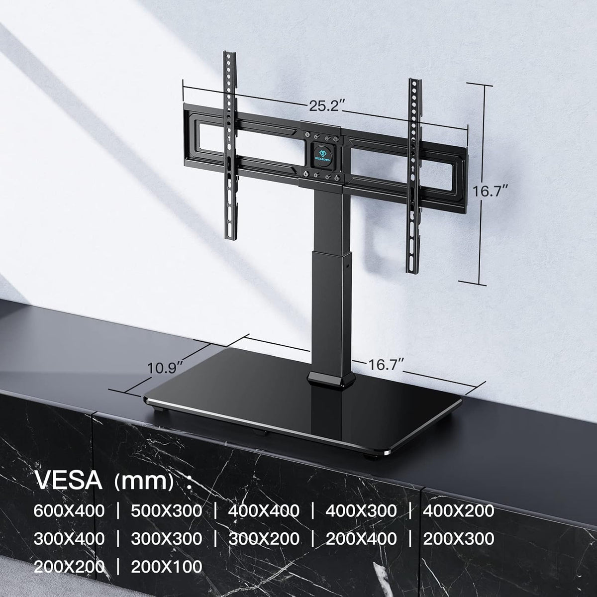 Swivel TV Stand for 32 to 70 inch Flat Screen TVs Height Adjustable Q96233