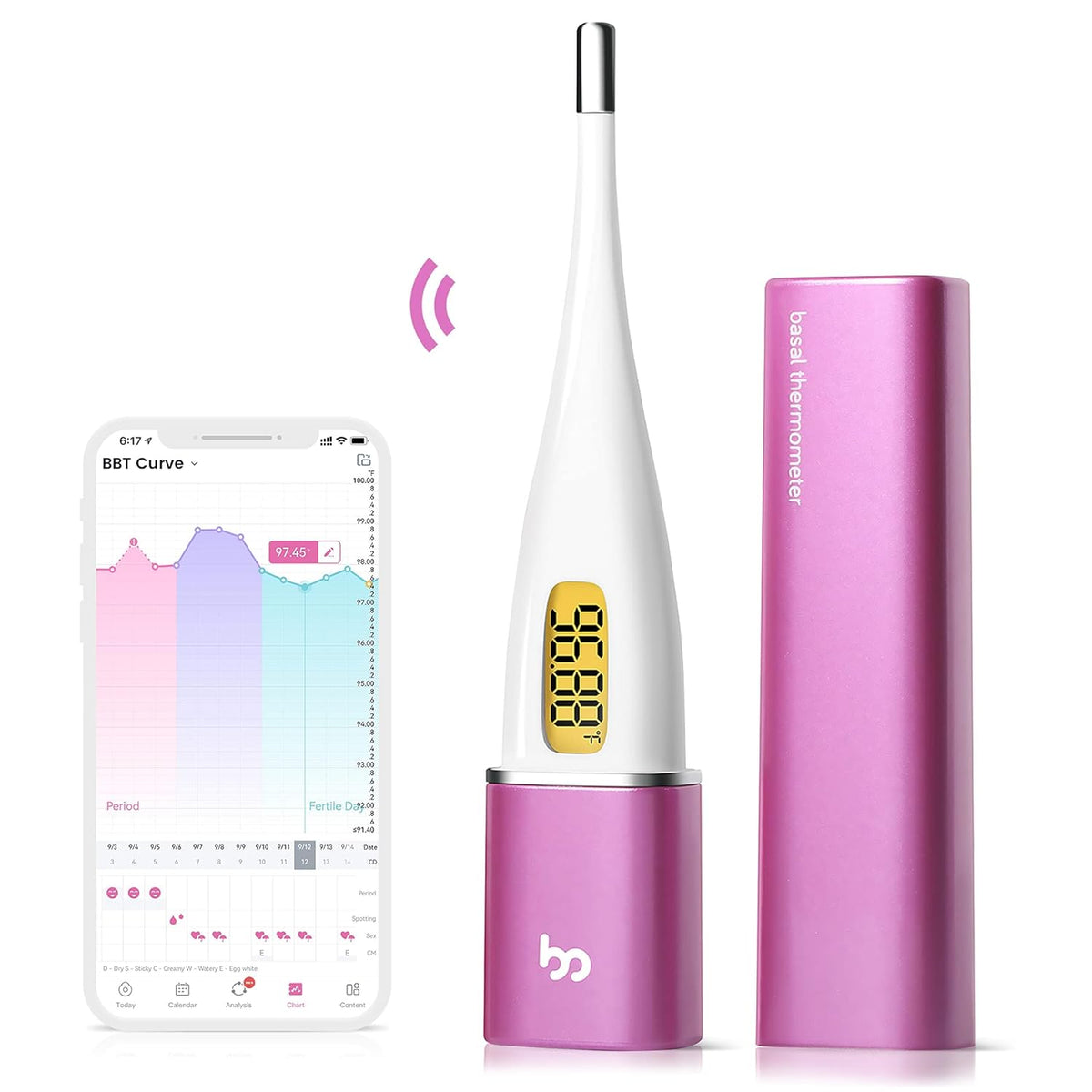 High-Precision Digital Basal Thermometer with Backlit LCD P911