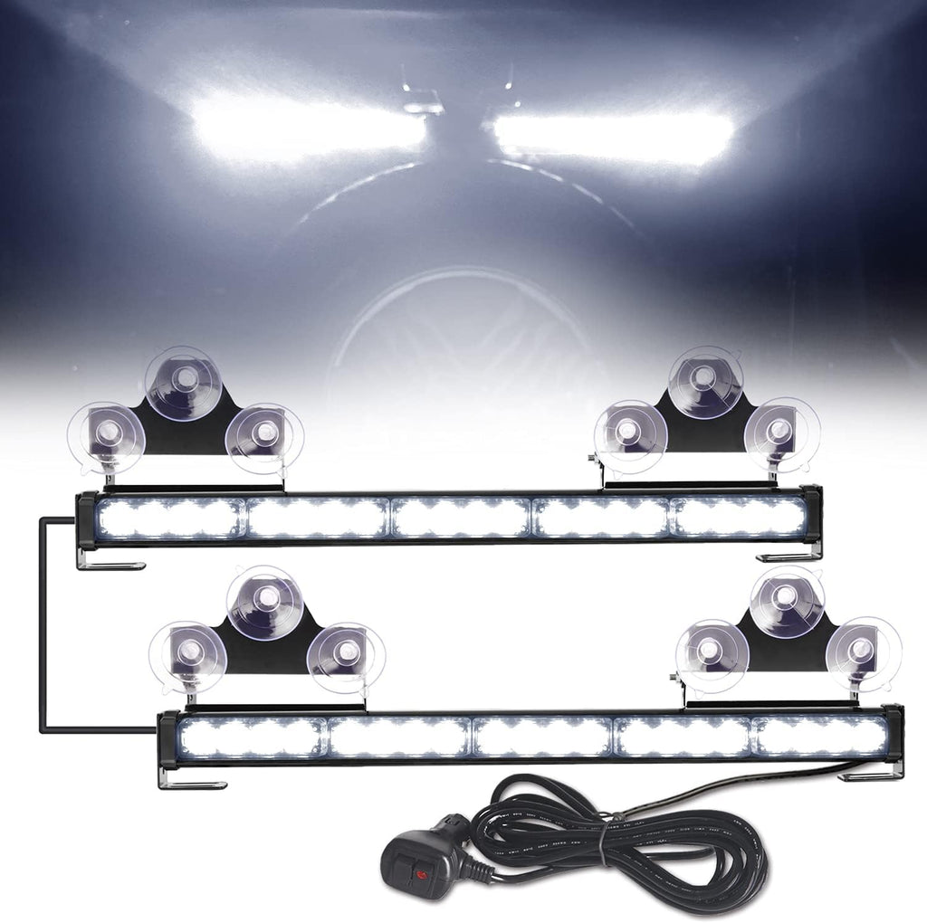 2 in 1 Emergency Flashing LED Traffic Advisor Strobe Light Bar Amber/White Q36165