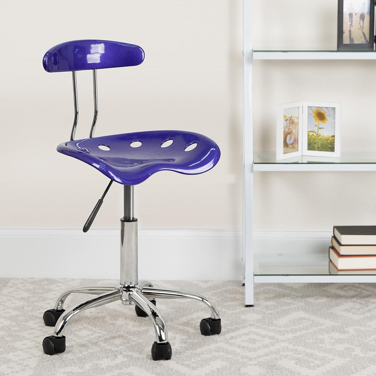 Adjustable Swivel Chair Bright Blue R5829