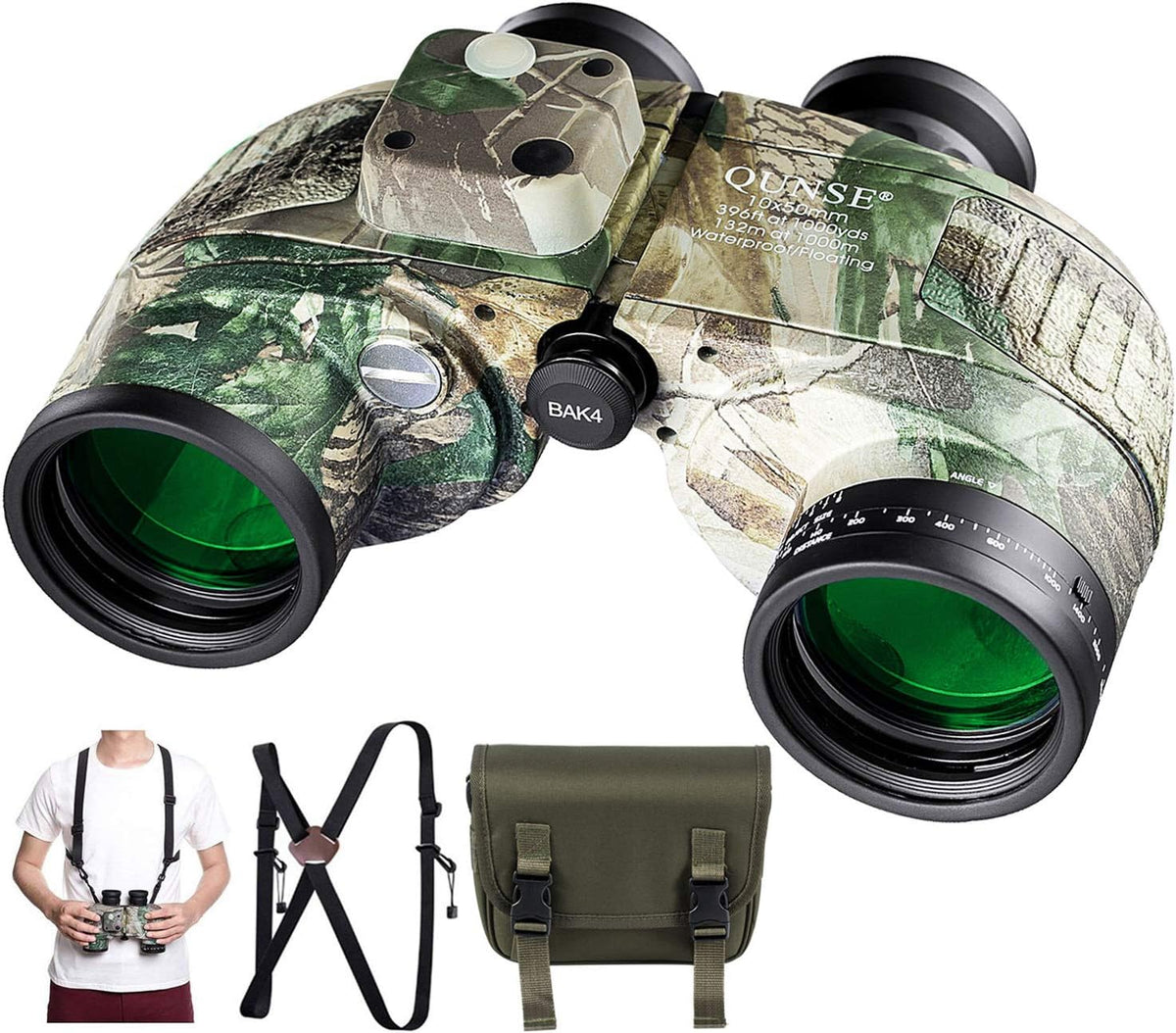 10x50 Camouflage Binoculars with Compass and Rangefinder A9385
