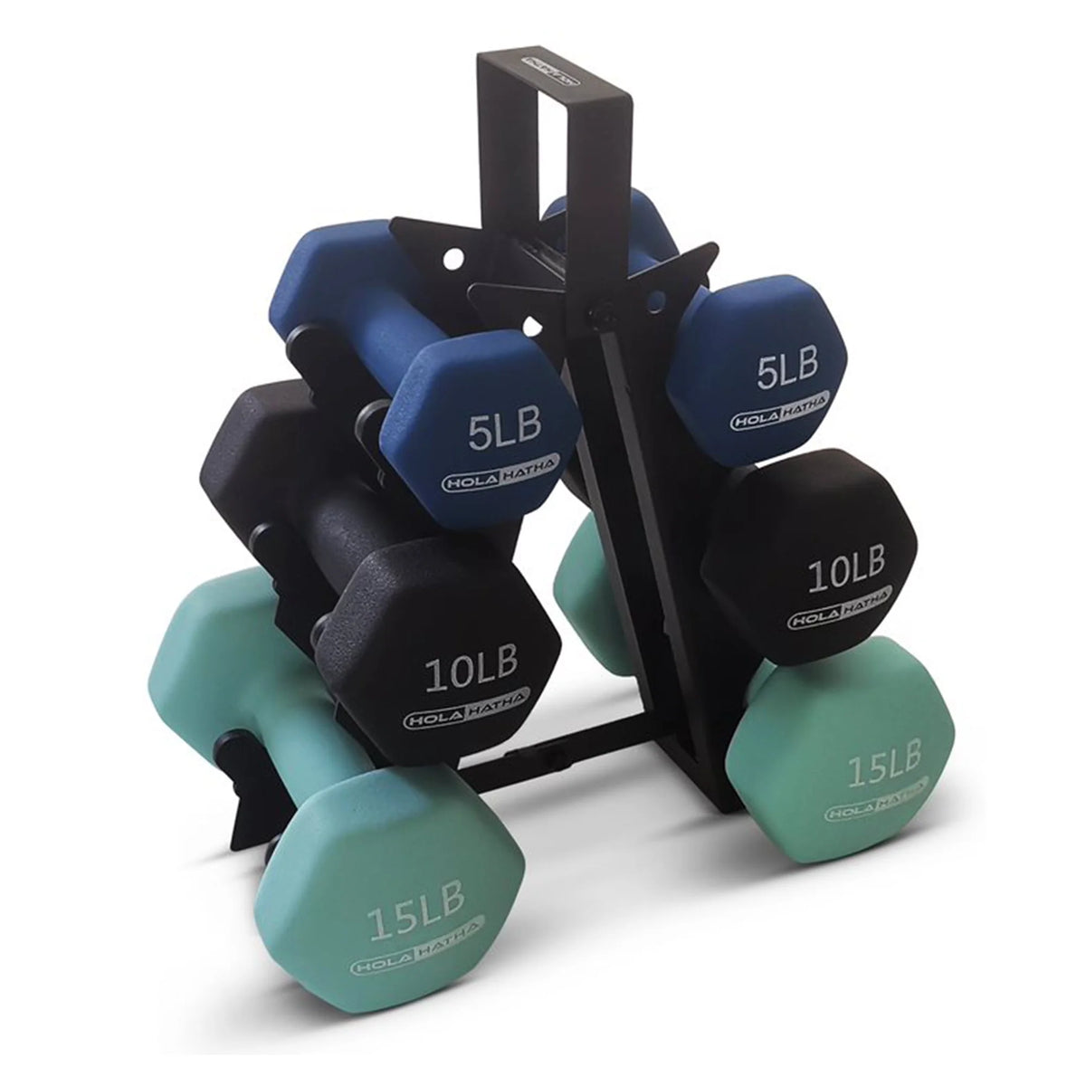 3, 5, and 8 Pound Dumbbell Hand Weight Set with Storage Rack C650486