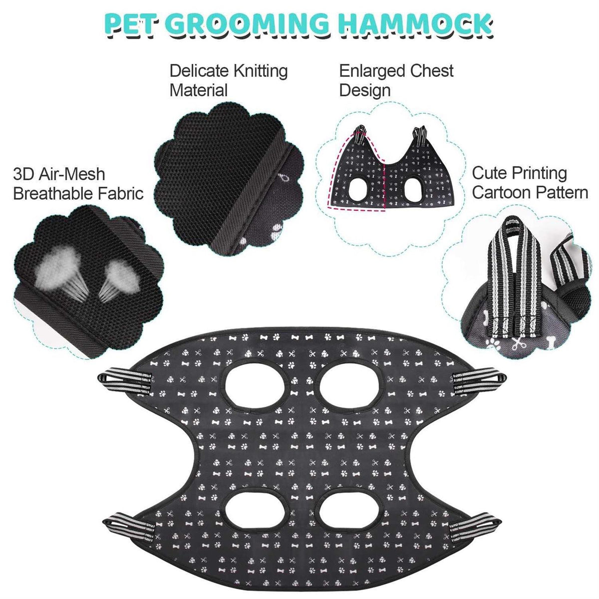 Pet Grooming Hammock Harness with Nail Clippers I62076