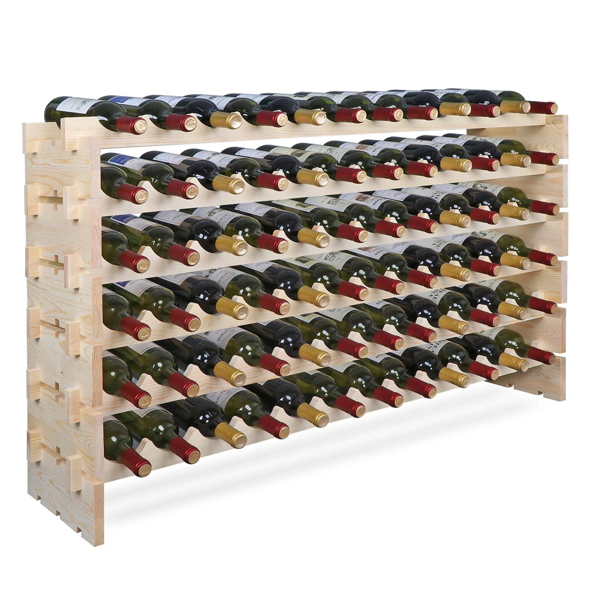 Solid Wood Wine Rack 72 Bottles 6 Tiers X32158