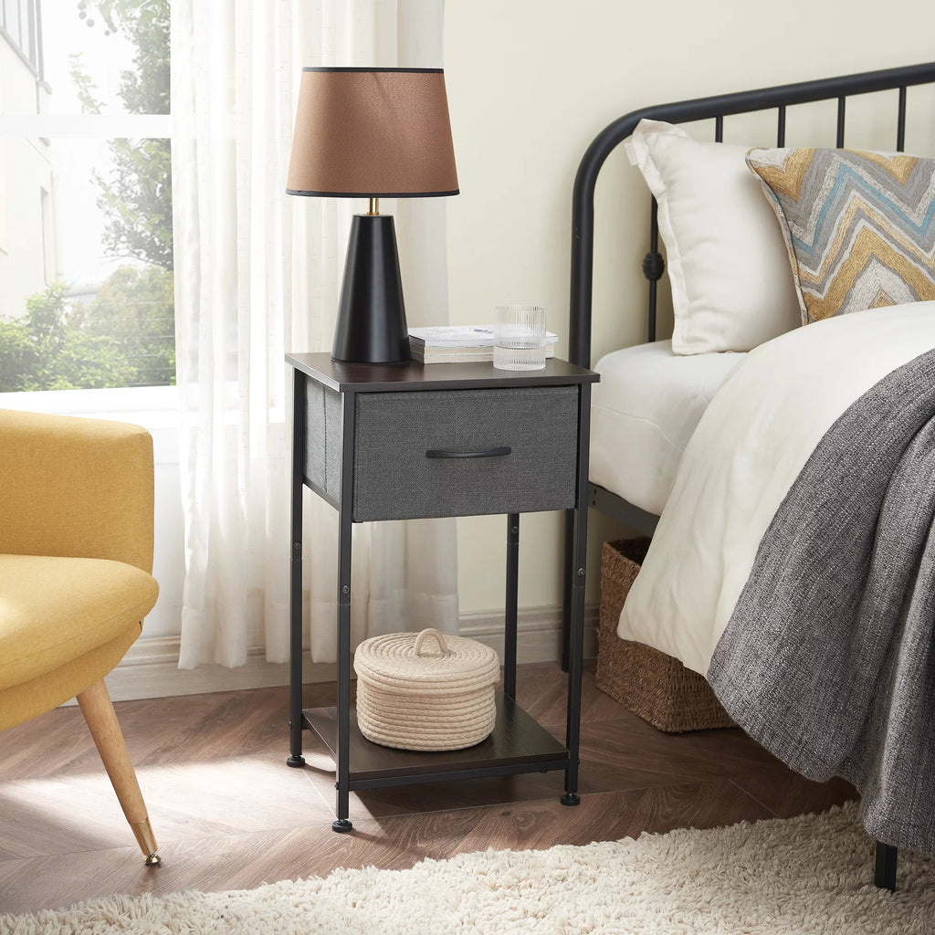 Small Nightstand with Drawer and Storage Shelf T459255
