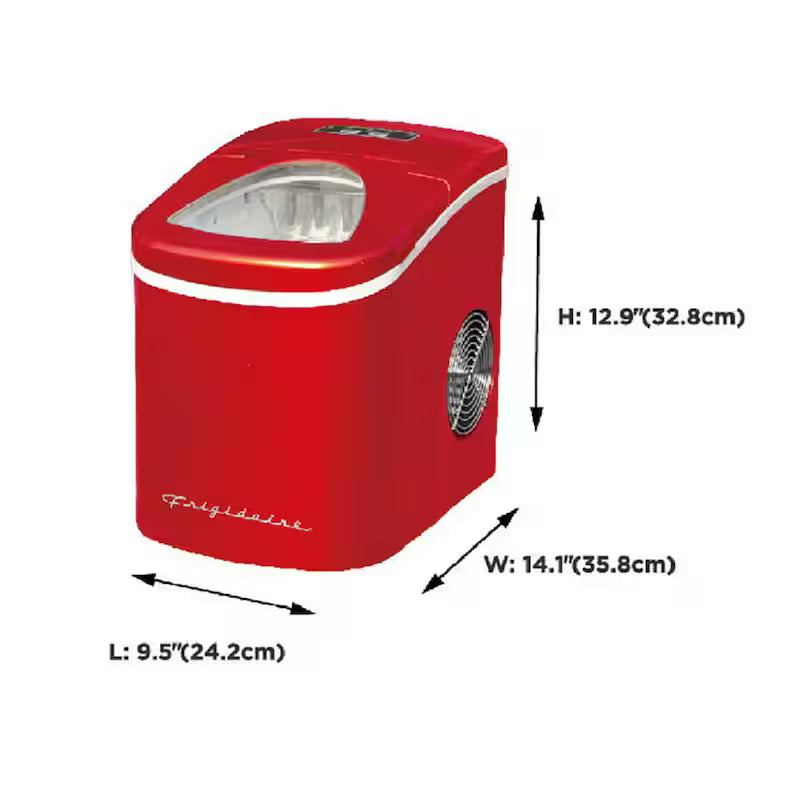Portable Counter Top Ice Maker in Red H6935