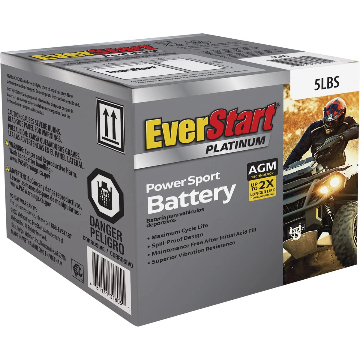 AGM PowerSport Battery Group Size 5LBS 12 Volt 70 CCA U98611
