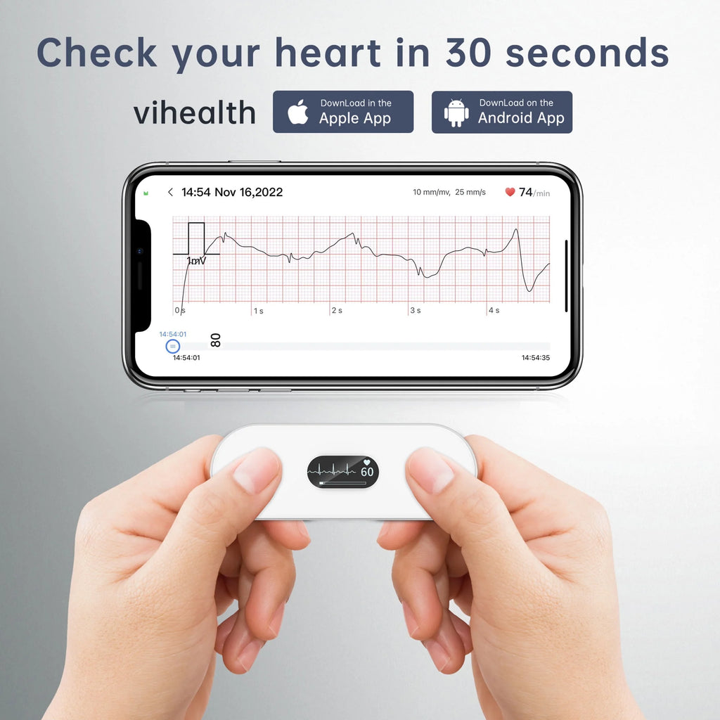 Handheld Bluetooth ECG Monitor with Screen Display S629