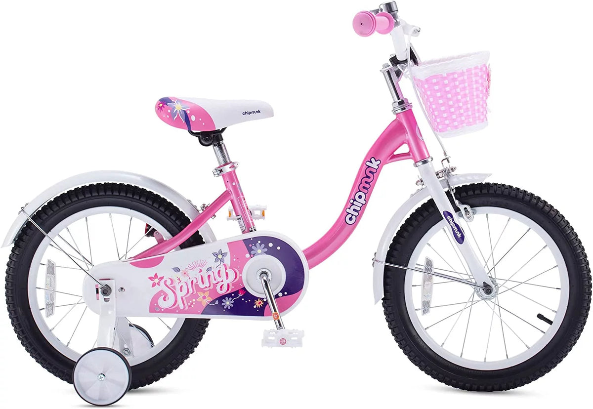 Pink 18 Inch Kids Bike with Basket C976