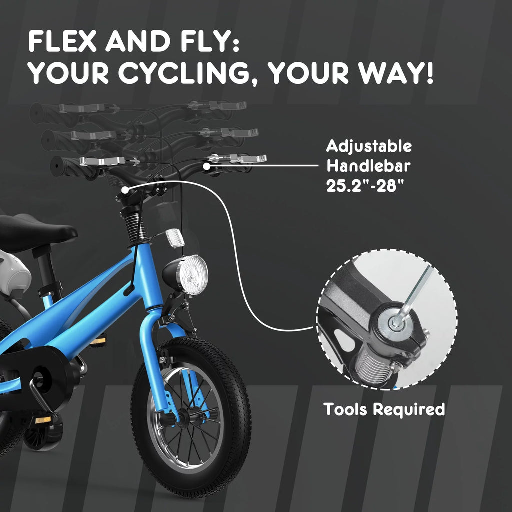 14 inch Kids Bicycle with Training Wheels, Blue Y745
