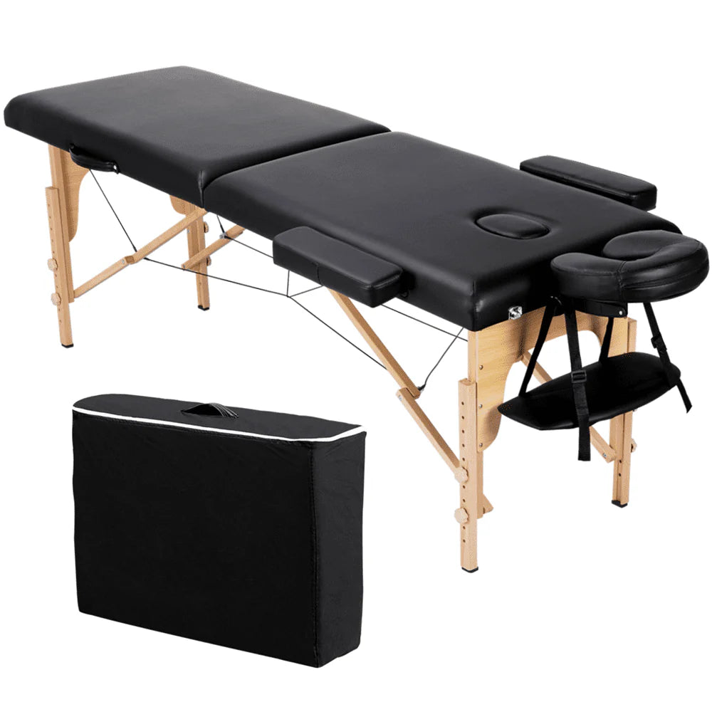 Black Adjustable Folding Massage Bed A813