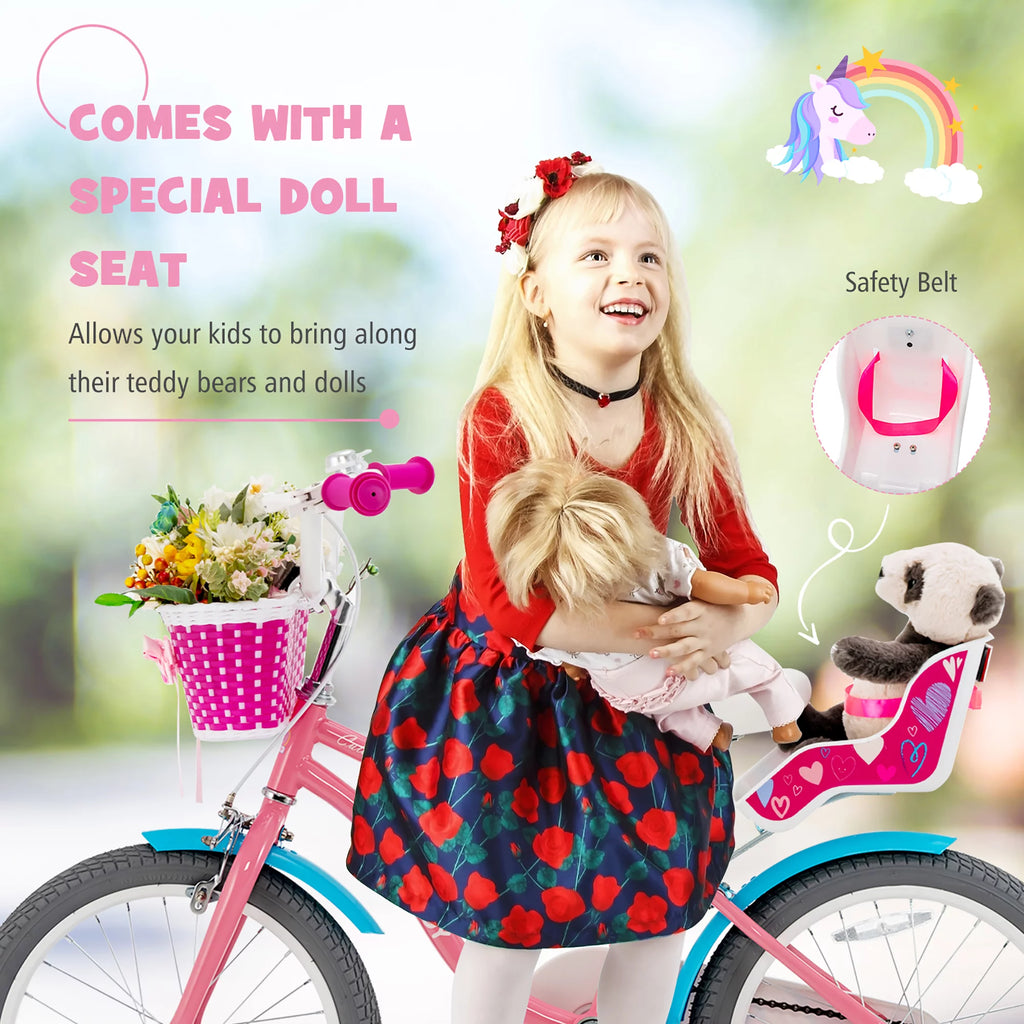 18 Inches Kids Bicycle with Training Wheels & Basket L90680