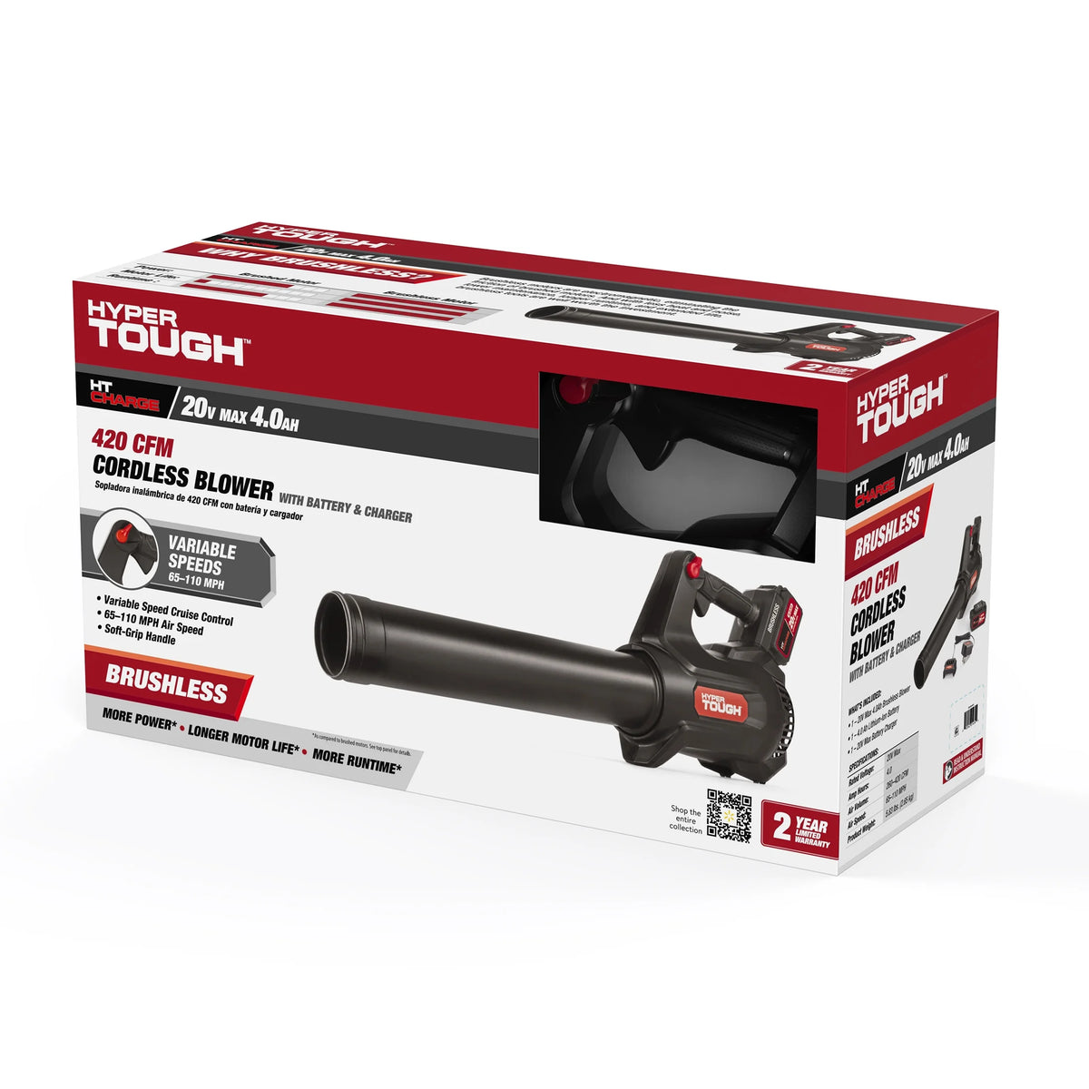 20V Max 110 mph 420 Cfm 4.0Ah Brushless Handheld Battery Blower G6434