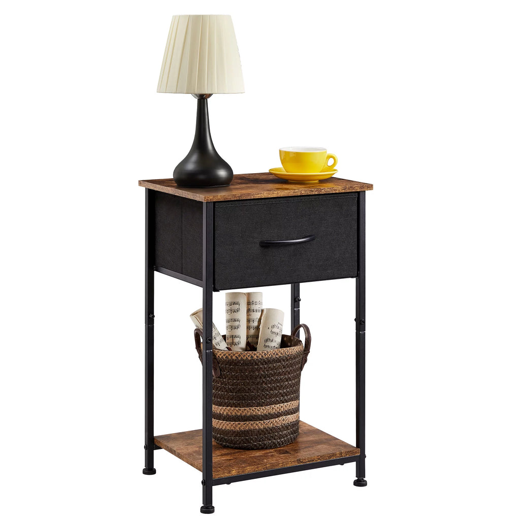 Small Nightstand with Drawer and Storage Shelf T459255