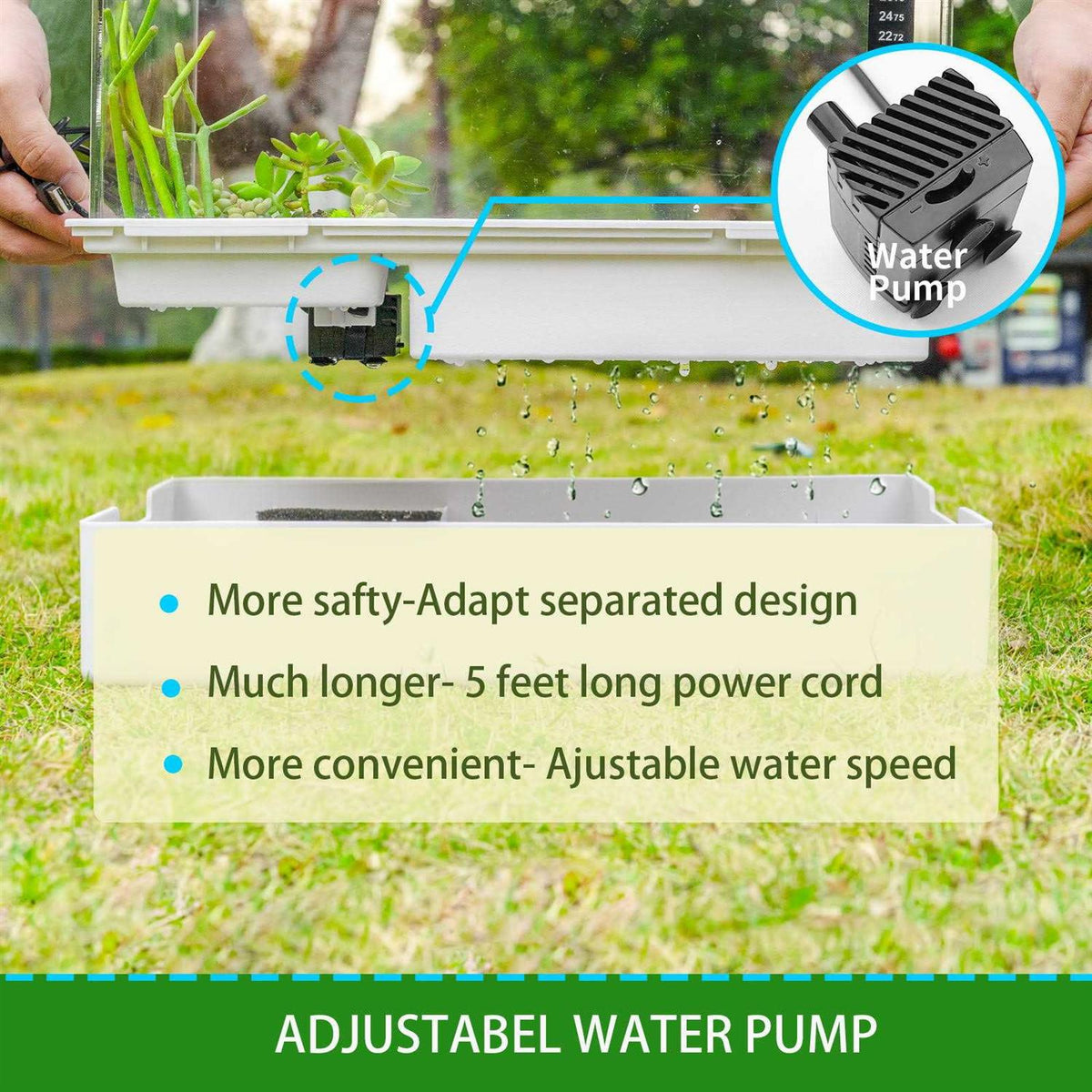 Turtle Tank with Adjustable Water Pump Filter A832