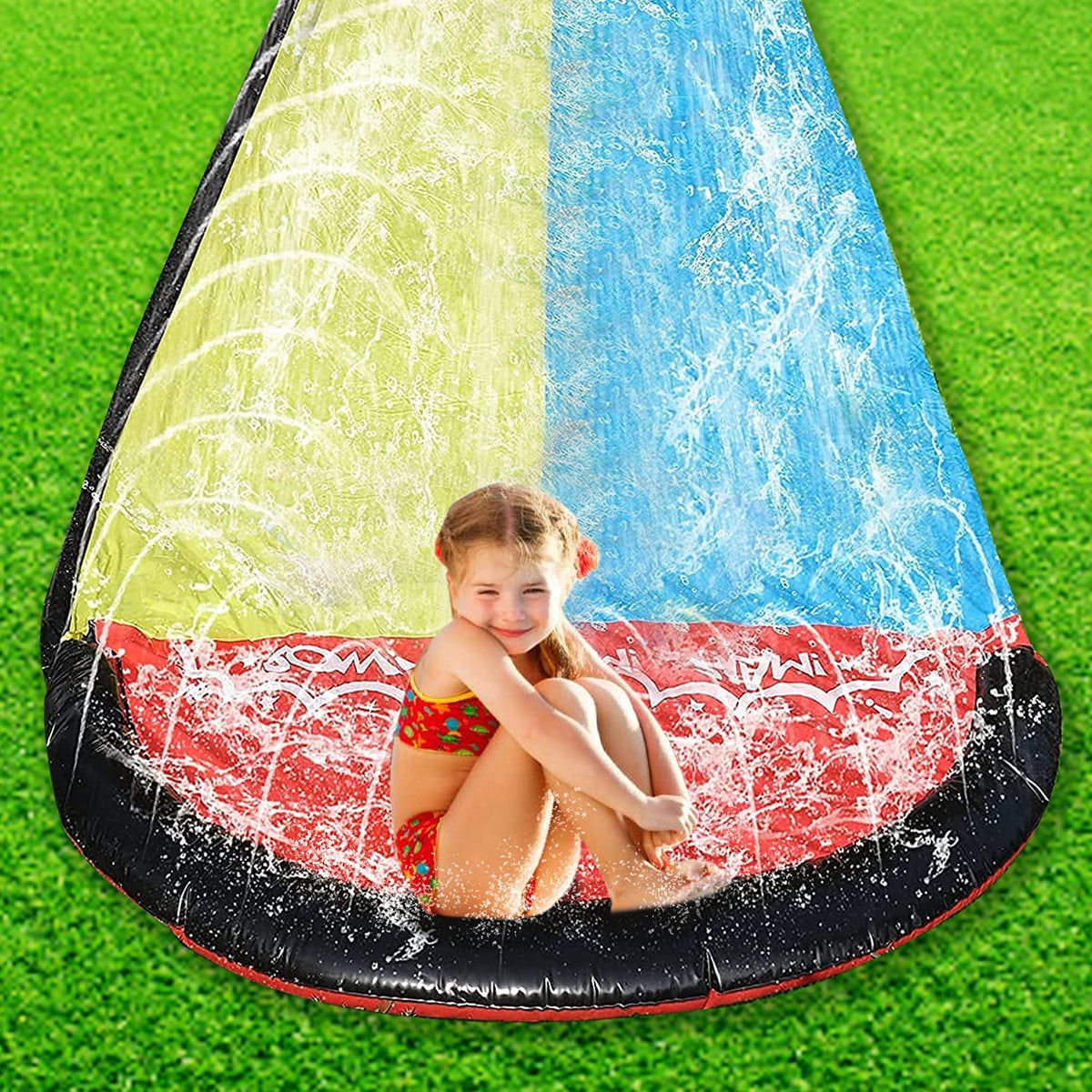 15.5ft Long Water Slide Toy with Inflatable Crash Pad V173820
