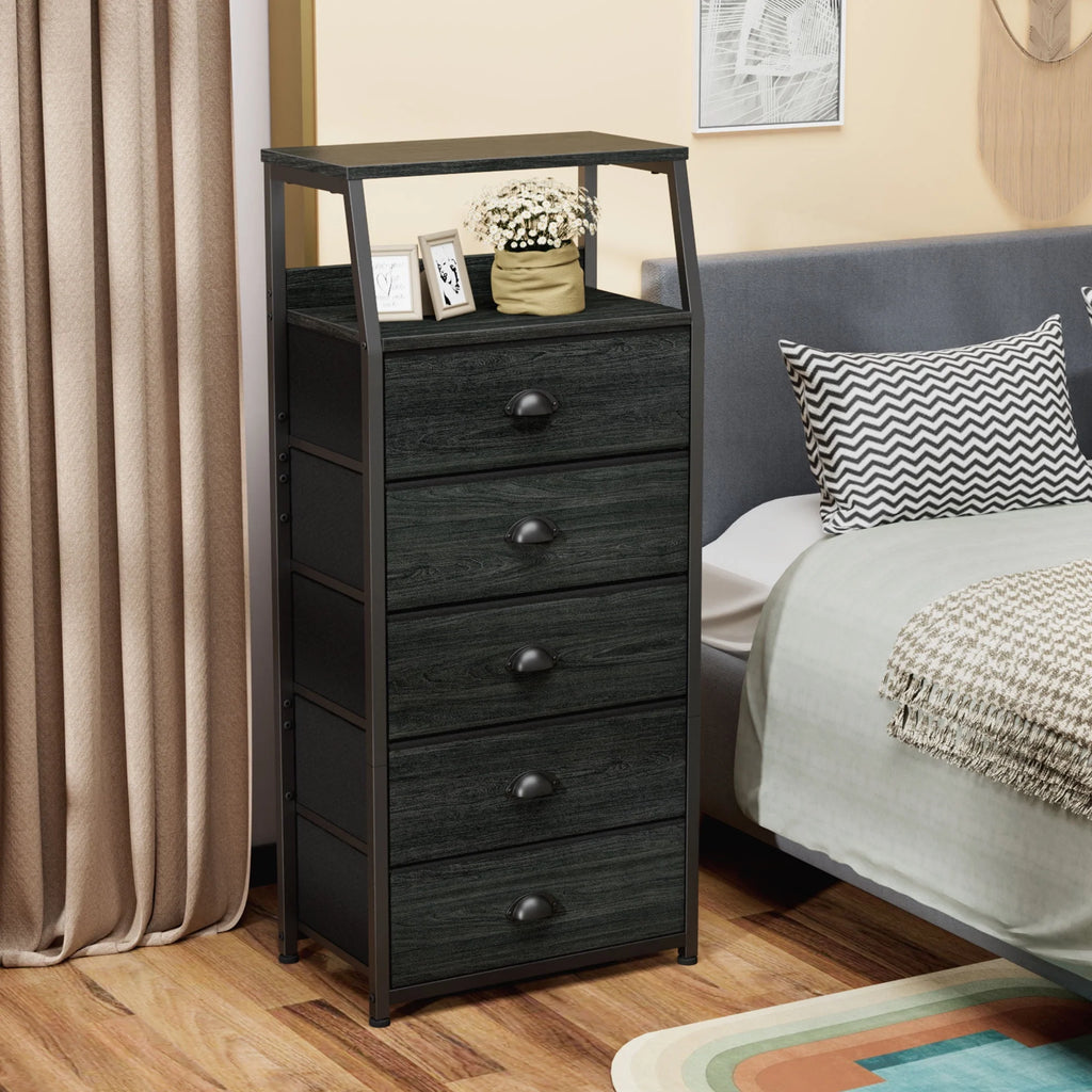 5 Drawer Dresser with Fabric Bins X1756